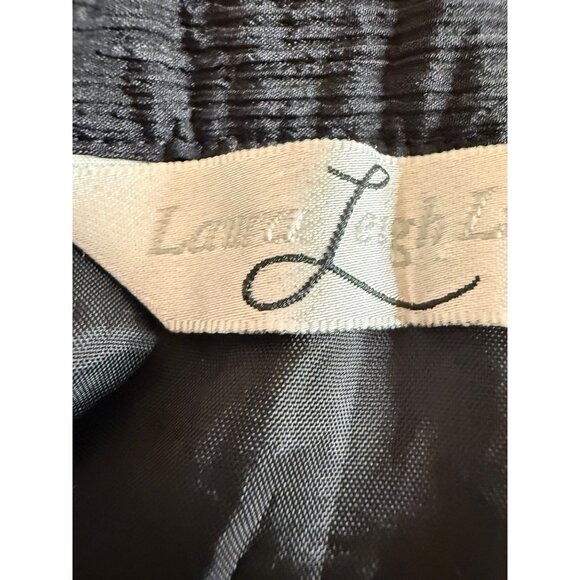 Laura Leigh Pleated Midi flare Skirt100% Silk Whimsigoth Feminine 12 office Y2k - Picture 4 of 10